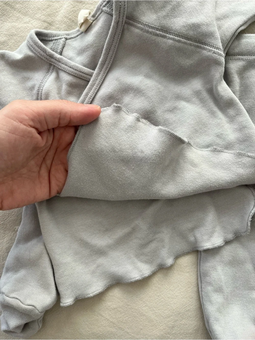 Quincy Mae Light Gray Baby Kimono Wrap Matching Set